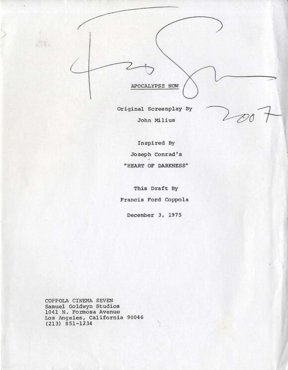 APOCALYPSE NOW (1979) Third Draft Screenplay by John Milius, Revised by Francis Coppola, Dec 3, 1975