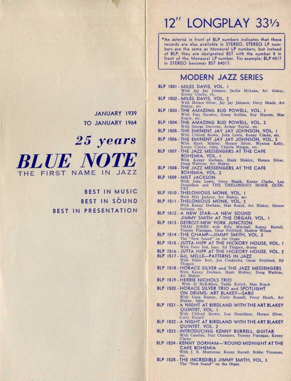 Blue Note Records BLUE NOTE RECORDS CATALOG September, 1964 - Image 2