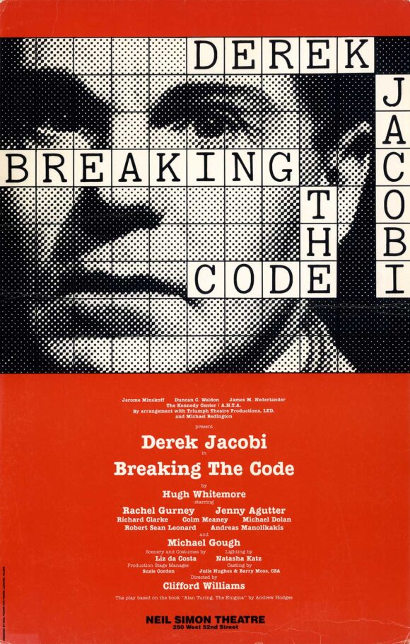 BREAKING THE CODE (1987) Theatre window card