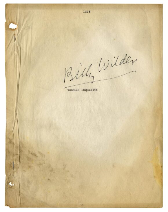 DOUBLE INDEMNITY (1944) Script signed by Billy Wilder