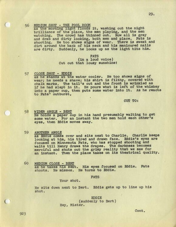 HUSTLER, THE (1960) Script - Image 4