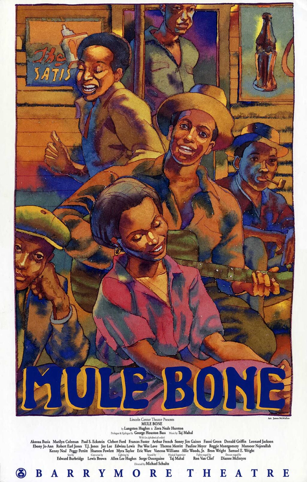 MULE BONE (1991) Theatre window card poster