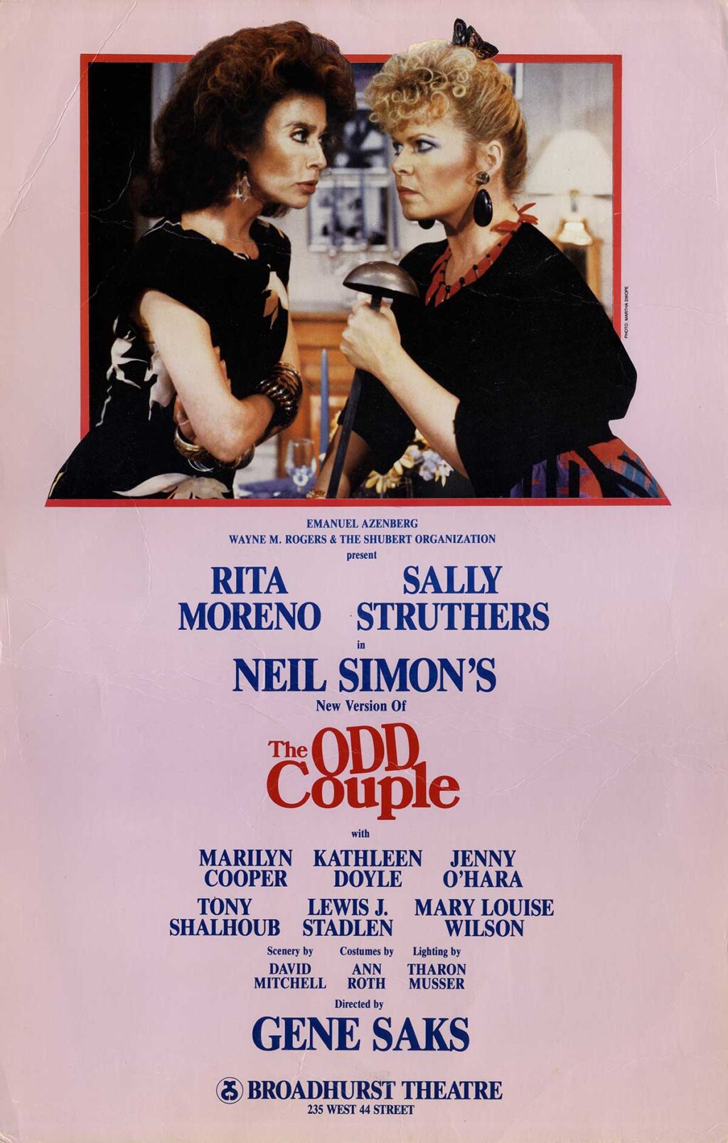 ODD COUPLE, THE (1985) Theatre window card poster LA