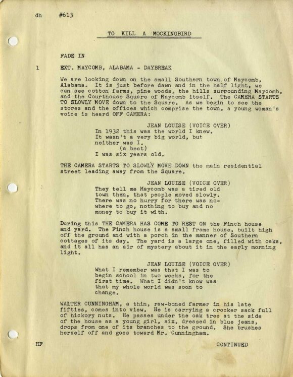 TO KILL A MOCKINGBIRD (1962) Archive of 3 film scripts - Image 3