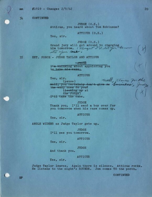 TO KILL A MOCKINGBIRD (Dec 27, 1961) Final draft script by Horton Foote - Image 3