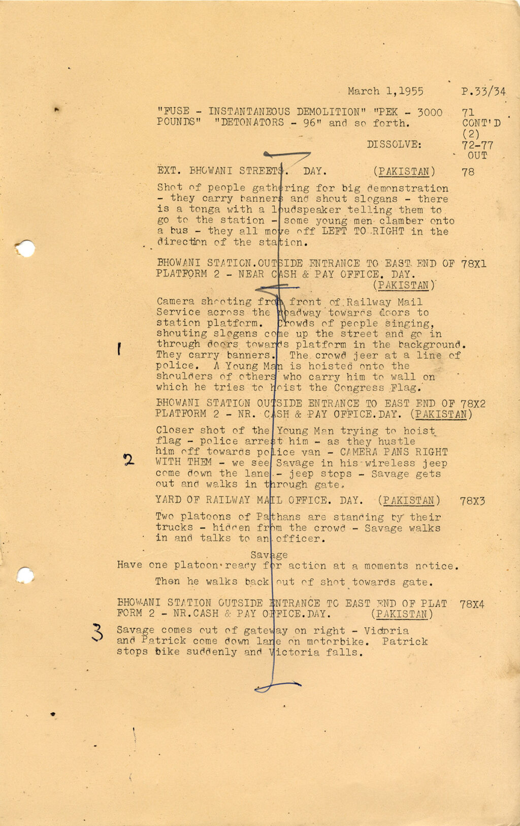 BHOWANI JUNCTION (1956) Screenplay by Sonya Levien and Ivan Moffat dated Feb 1, 1955