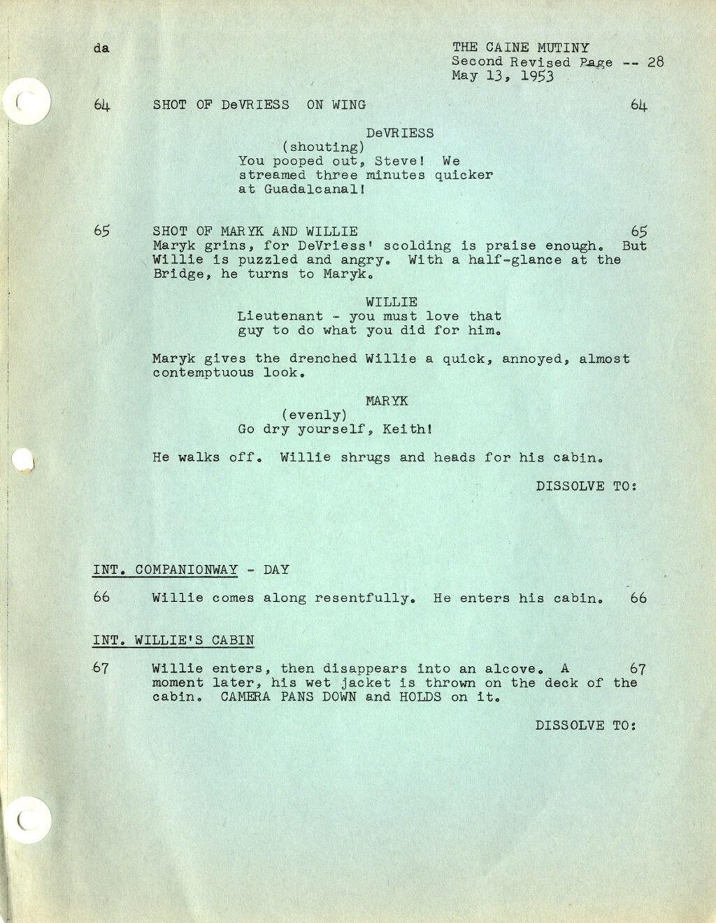 CAINE MUTINY, THE (1954) Final Draft screenplay by Stanley Roberts, Michael Blankfort, May 6, 1953 - Image 4