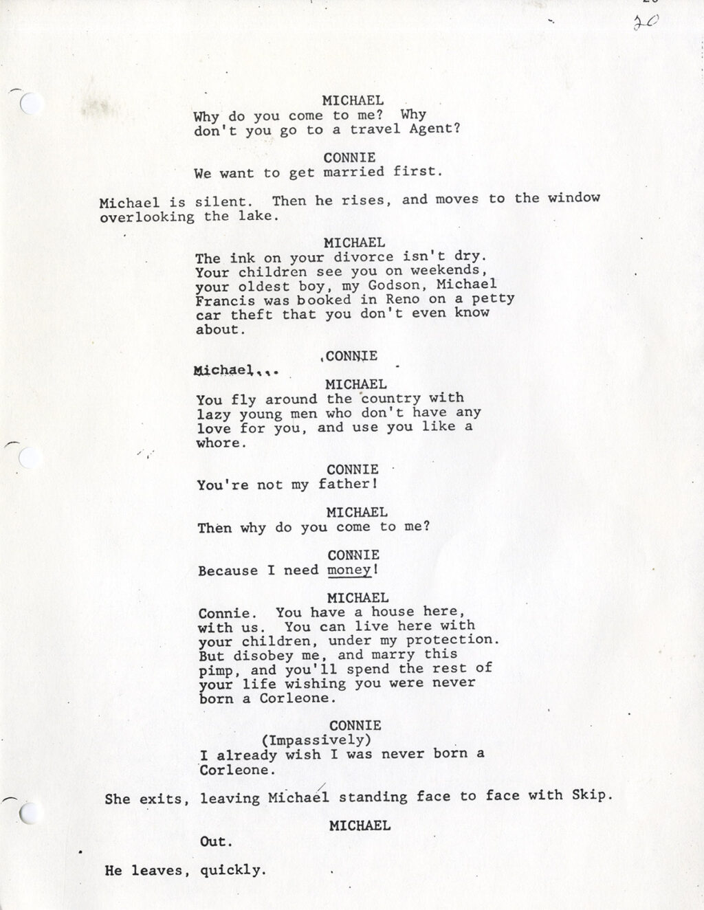 GODFATHER: PART II, THE (1974) First Draft screenplay prepared Jul 4th 1973 [by] F.F. [Francis Ford] Coppola - Image 3