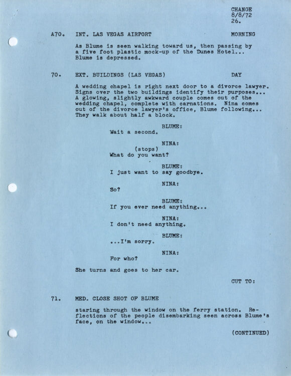 BLUME IN LOVE [under working title: LOVE IN BLUME] (1973) Script by Paul Mazursky, 1972 - Image 4