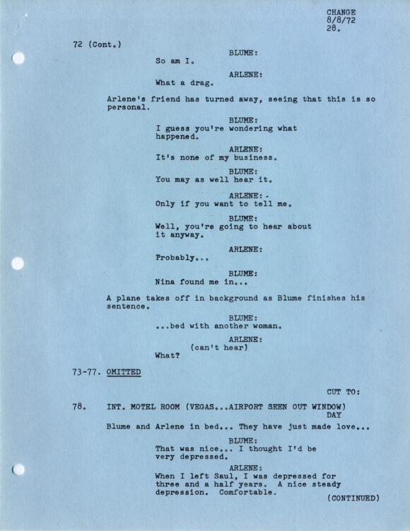 BLUME IN LOVE [under working title: LOVE IN BLUME] (1973) Script by Paul Mazursky, 1972 - Image 5