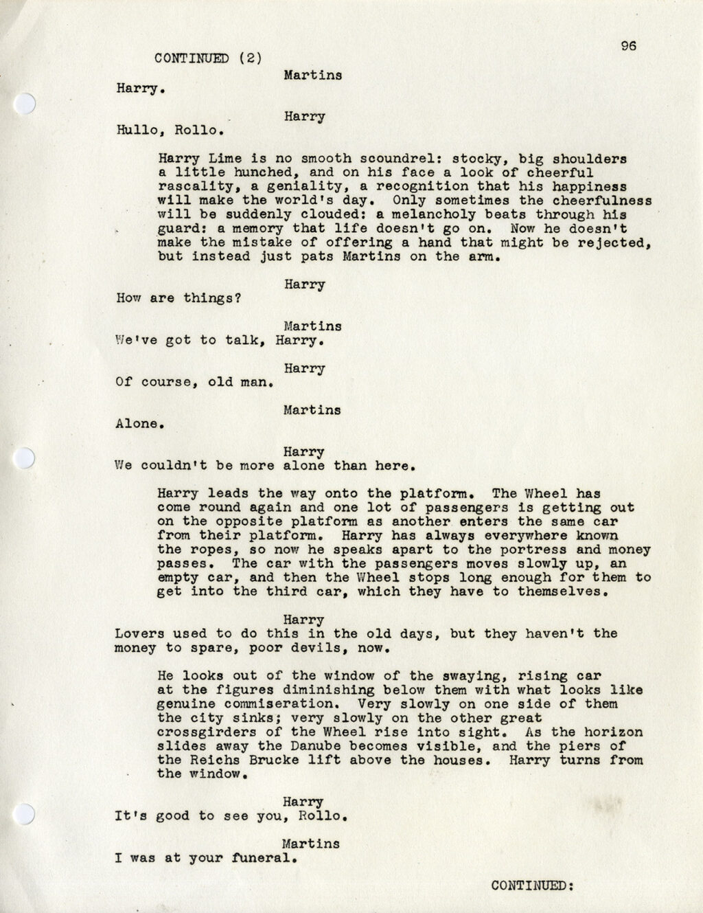 THIRD MAN, THE (1949) Second Draft script, Jul 19, 1948 by Graham Greene