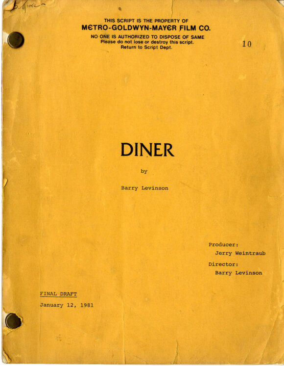 DINER (1982) Final Draft screenplay by Barry Levinson Jan 12, 1981