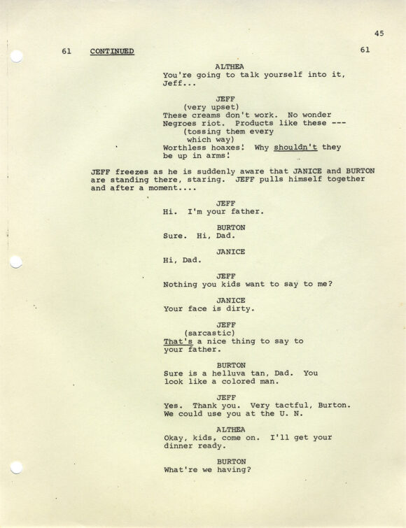 WATERMELON MAN [under working title: MIRROR, MIRROR] (1969) Film script dated Aug. 6, 1969 - Image 2