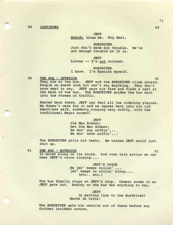 WATERMELON MAN [under working title: MIRROR, MIRROR] (1969) Film script dated Aug. 6, 1969 - Image 3