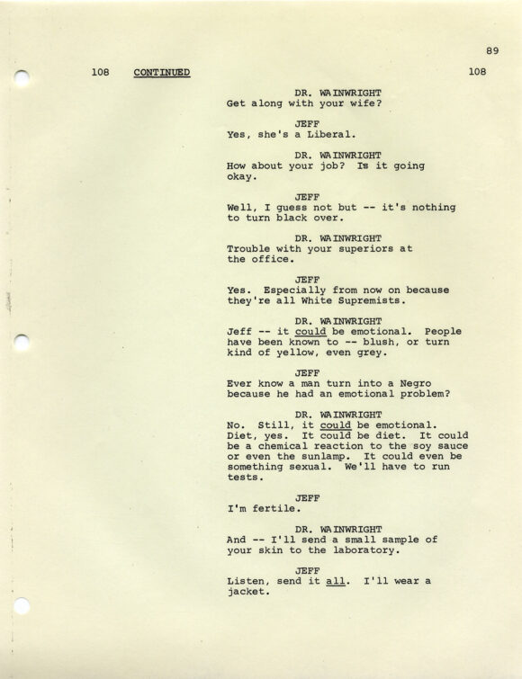 WATERMELON MAN [under working title: MIRROR, MIRROR] (1969) Film script dated Aug. 6, 1969 - Image 5