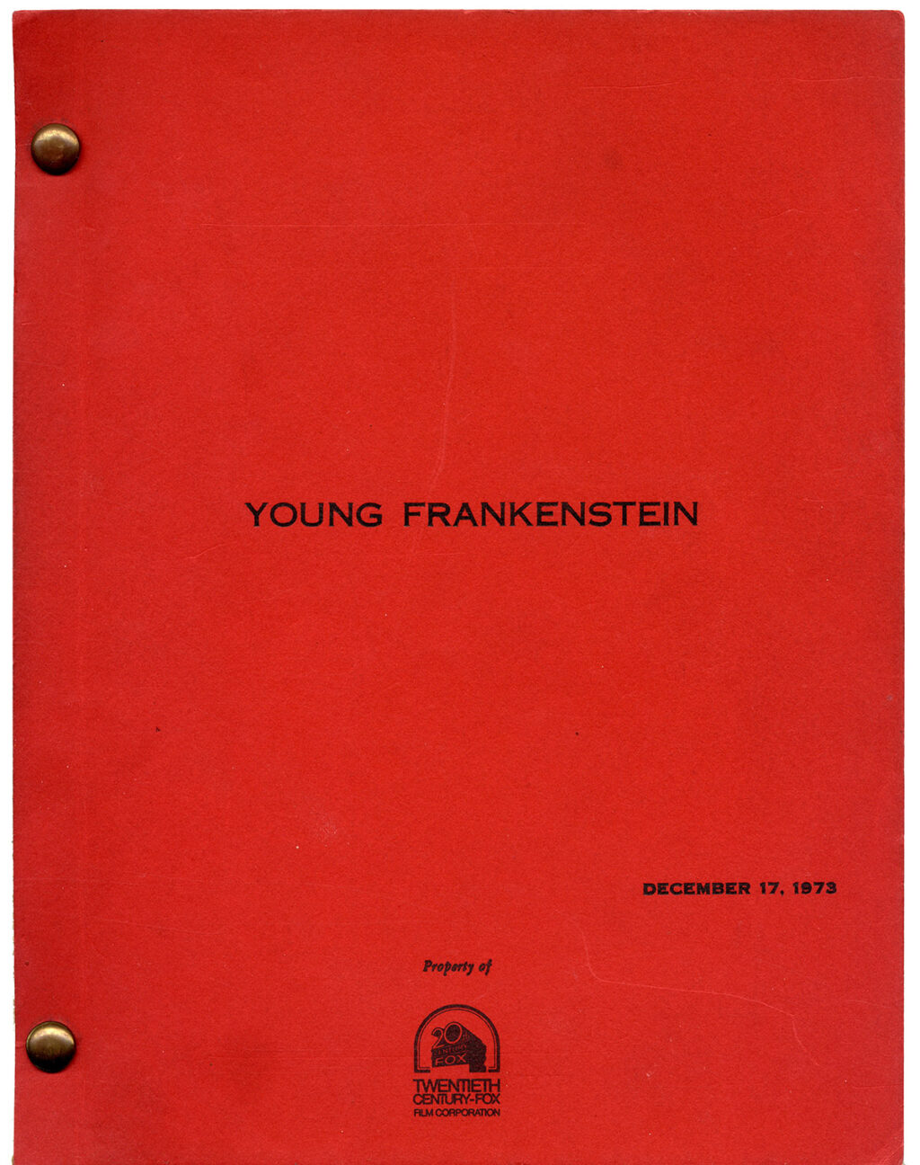 YOUNG FRANKENSTEIN (1973) Third Draft screenplay by Gene Wilder & Mel Brooks, Dec. 17, 1973