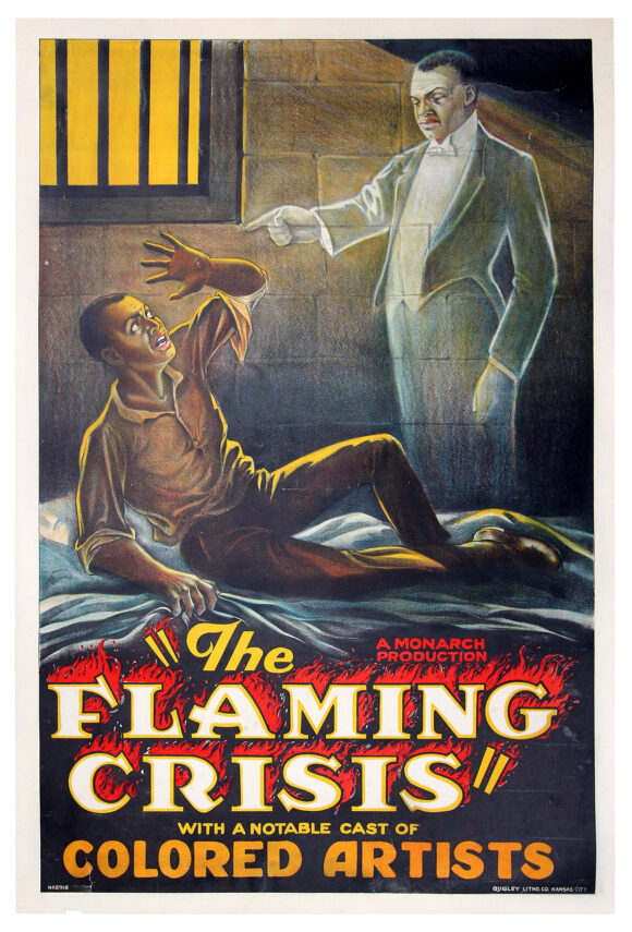 FLAMING CRISIS (1924) Prison cell ghost variant poster