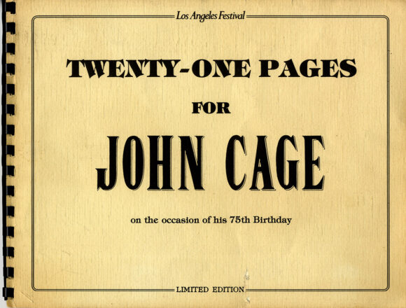 TWENTY-ONE PAGES FOR JOHN CAGE (1987) Program