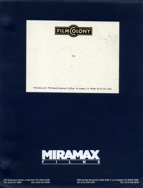 54 (Aug 12, 1997) Film script by Mark Christopher