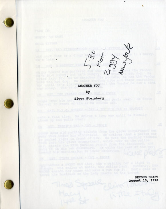 ANOTHER YOU (Aug/Sep 1990) Set of 2 variant 2nd draft scripts by Ziggy Steinberg