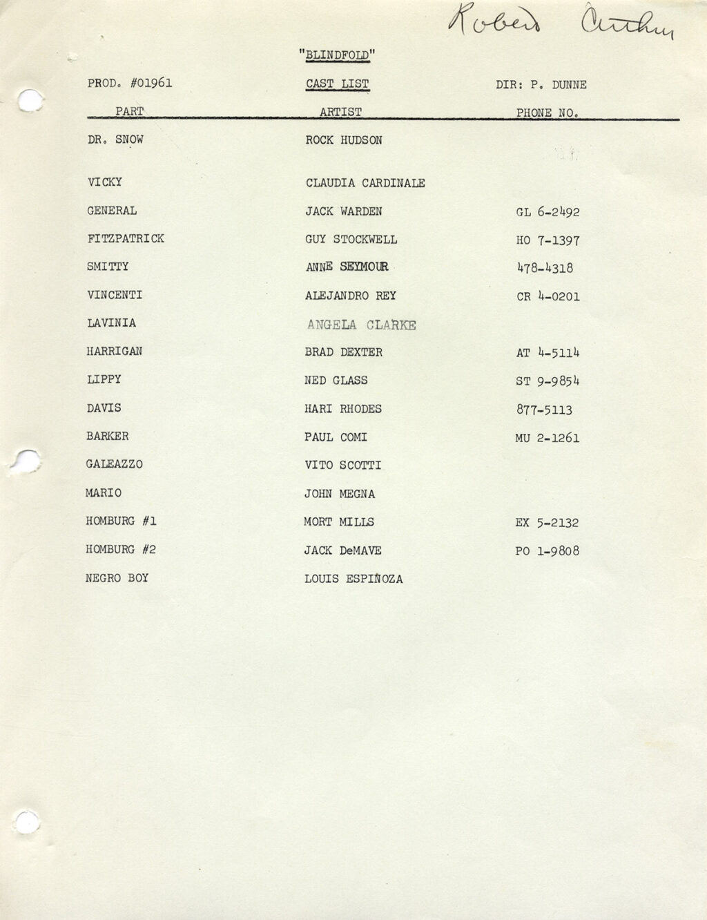 BLINDFOLD (Feb 4, 1965) Second Revised Final screenplay - Image 2