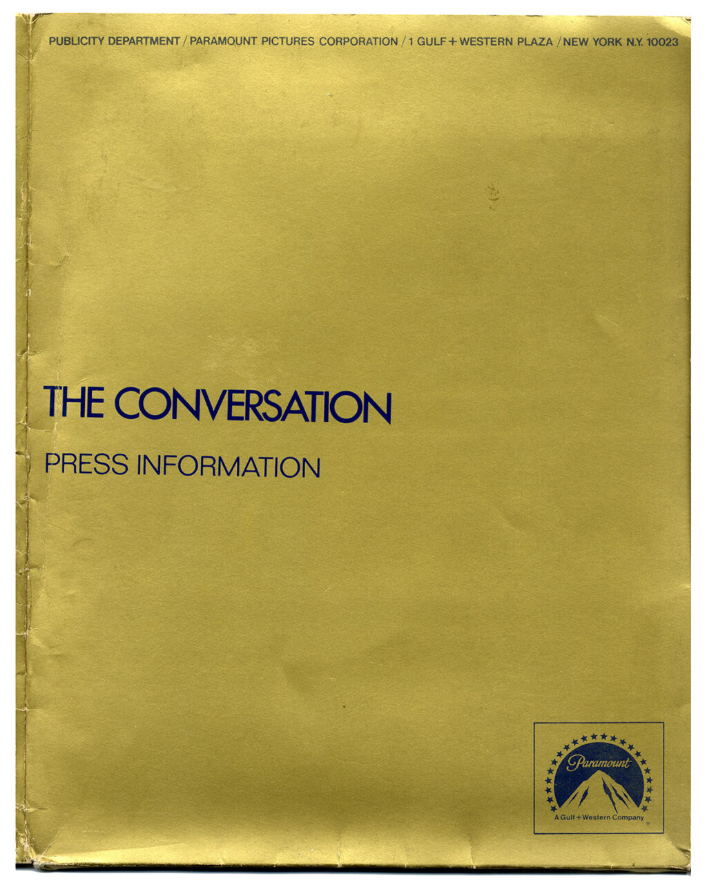 CONVERSATION, THE (1974) Press kit