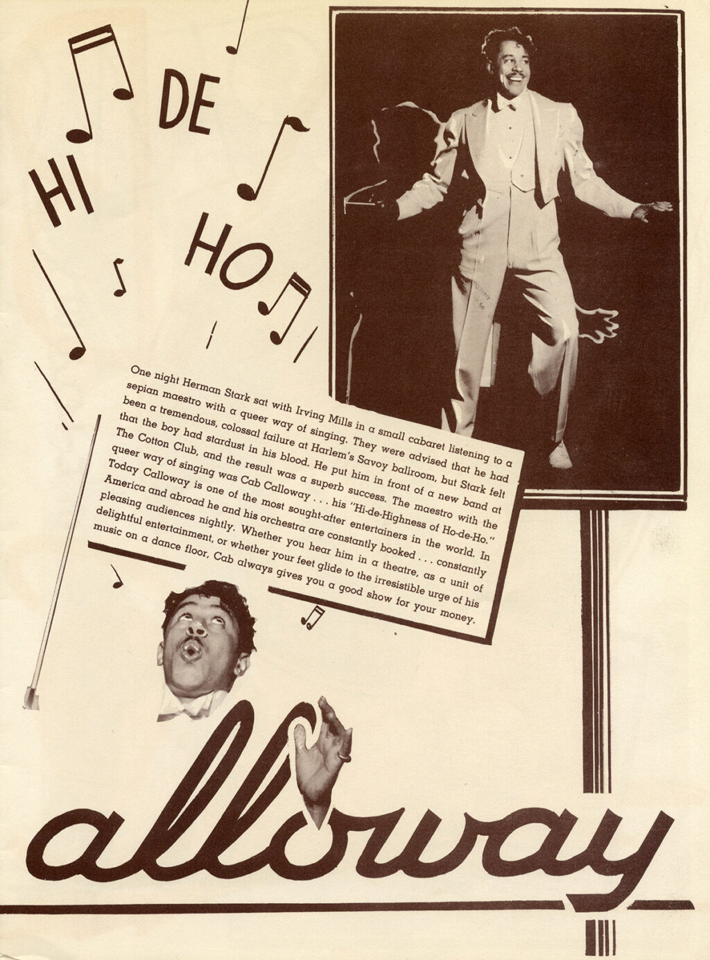 COTTON CLUB, THE (ca. 1939) Program