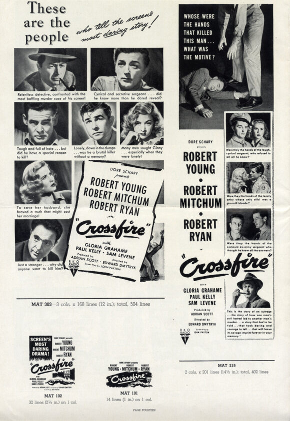 CROSSFIRE (1947) Pressbook - Image 4