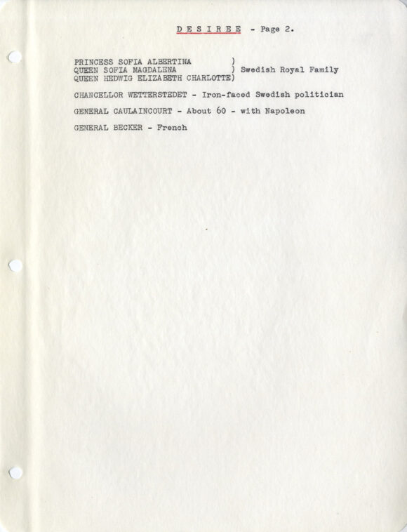 DÉSIRÉE (Oct 19, 1953) First Draft screenplay by Daniel Taradash - Image 6