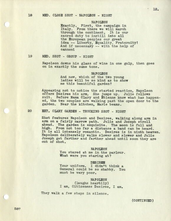 DÉSIRÉE (Oct 19, 1953) First Draft screenplay by Daniel Taradash - Image 3