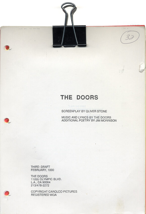 DOORS, THE (Feb 1990) Third Draft screenplay by Oliver Stone