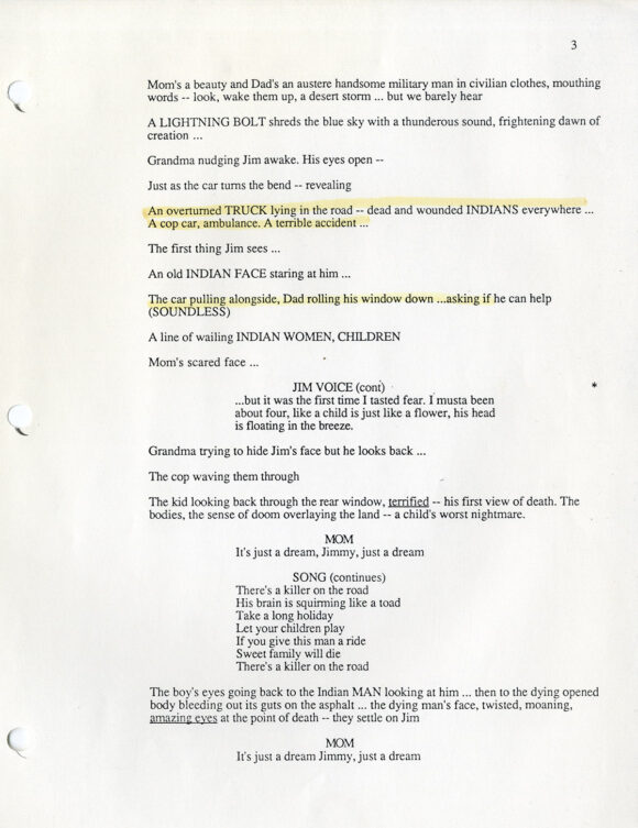 DOORS, THE (Feb 1990) Third Draft screenplay by Oliver Stone - Image 2