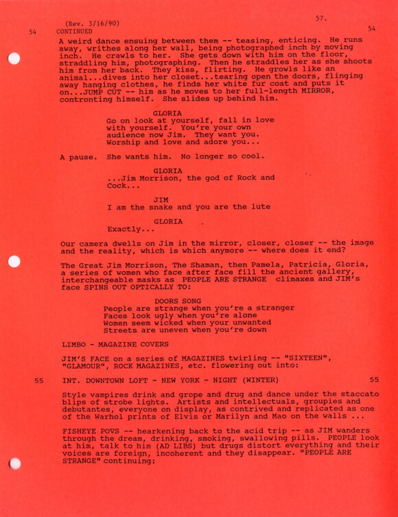 DOORS, THE (Feb 1990) Third Draft screenplay by Oliver Stone - Image 3