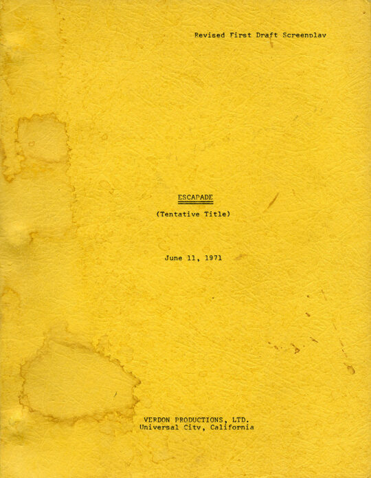 ESCAPADE [working title for: A WARM DECEMBER] (Jun 11, 1971) Revised First Draft screenplay