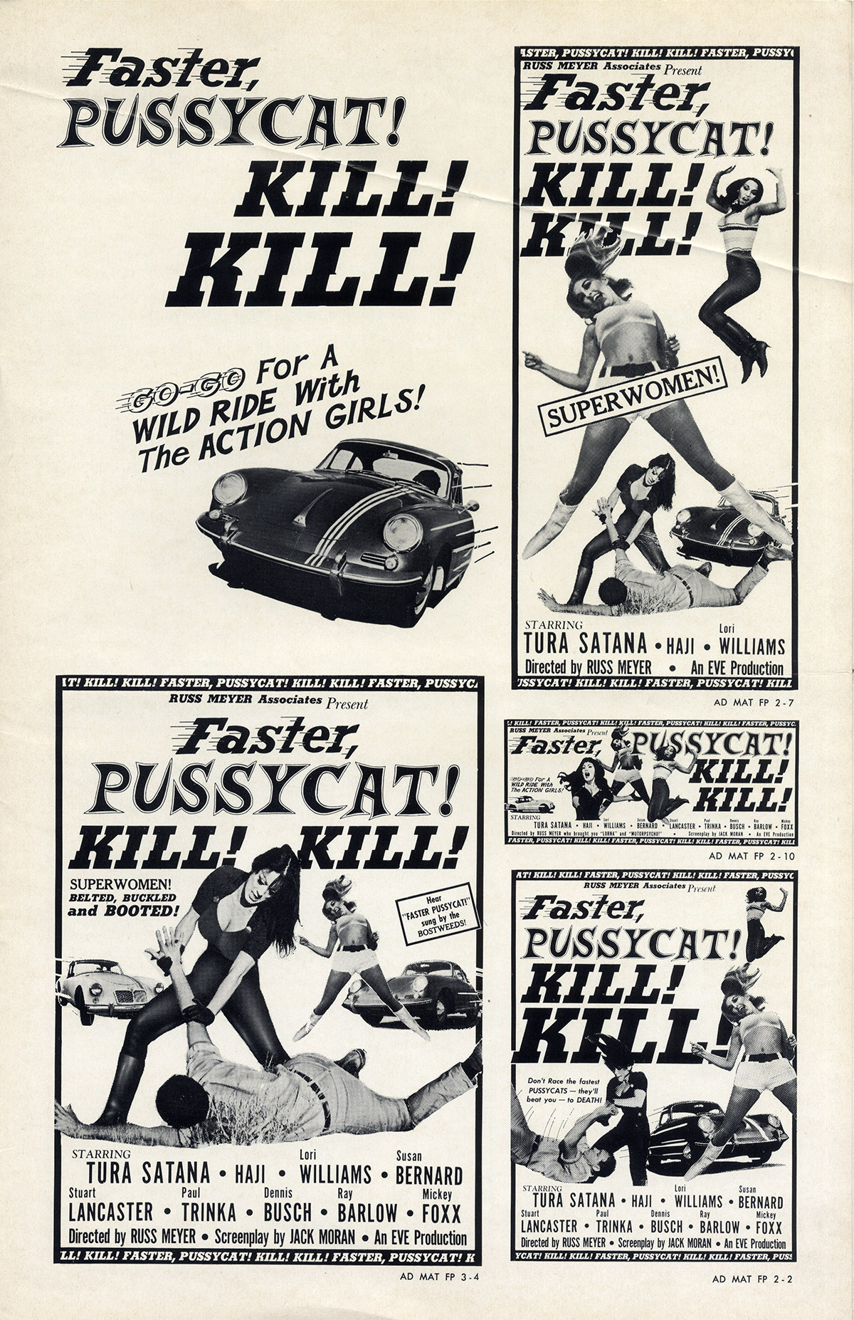 Faster Pussycat Kill Kill 1965 Pressbook Walterfilm 