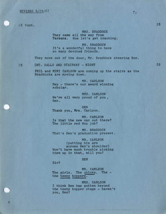 GRADUATE, THE (Mar 29, 1967) Final Draft Screenplay by Buck Henry and Mike Nichols - Image 3