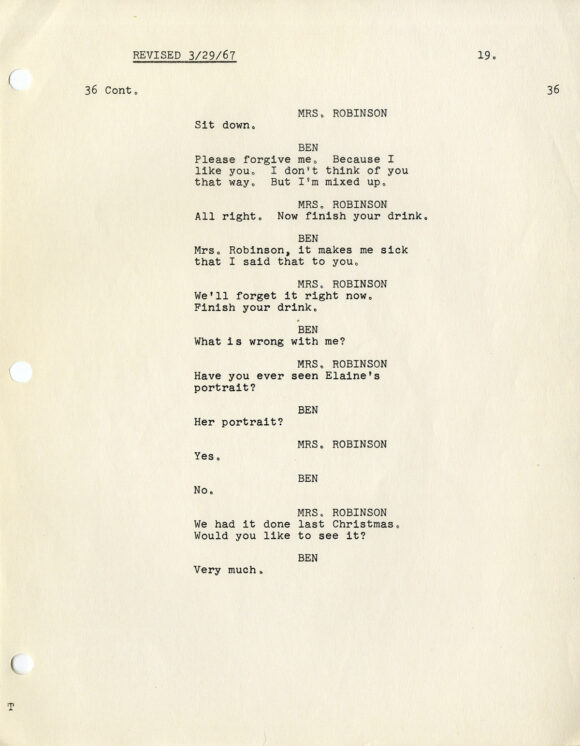 GRADUATE, THE (Mar 29, 1967) Final Draft Screenplay by Buck Henry and Mike Nichols - Image 4