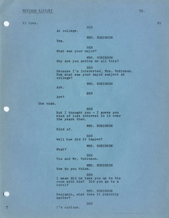 GRADUATE, THE (Mar 29, 1967) Final Draft Screenplay by Buck Henry and Mike Nichols - Image 6