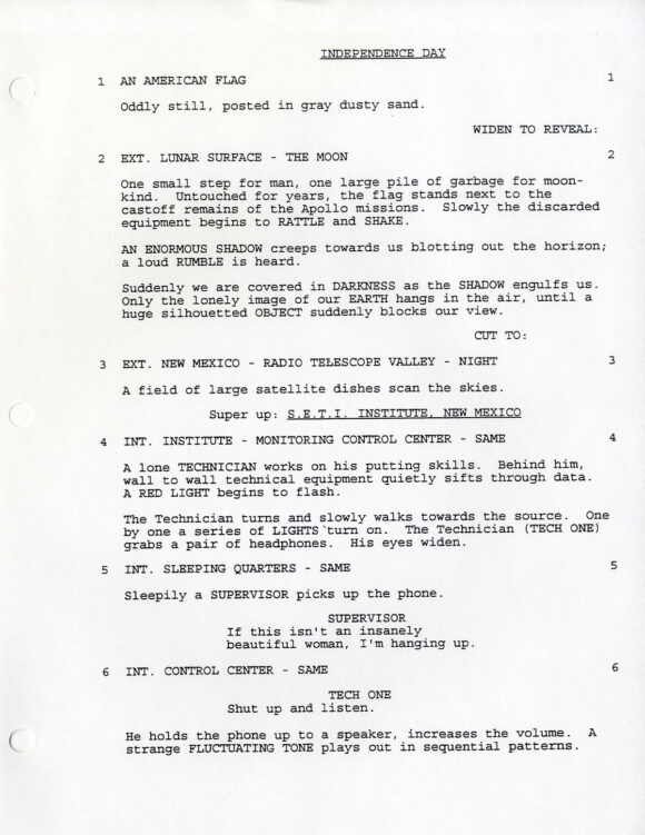 INDEPENDENCE DAY (May 11, 1995) Second Draft script by Dean Devlin and Roland Emmerich - Image 3