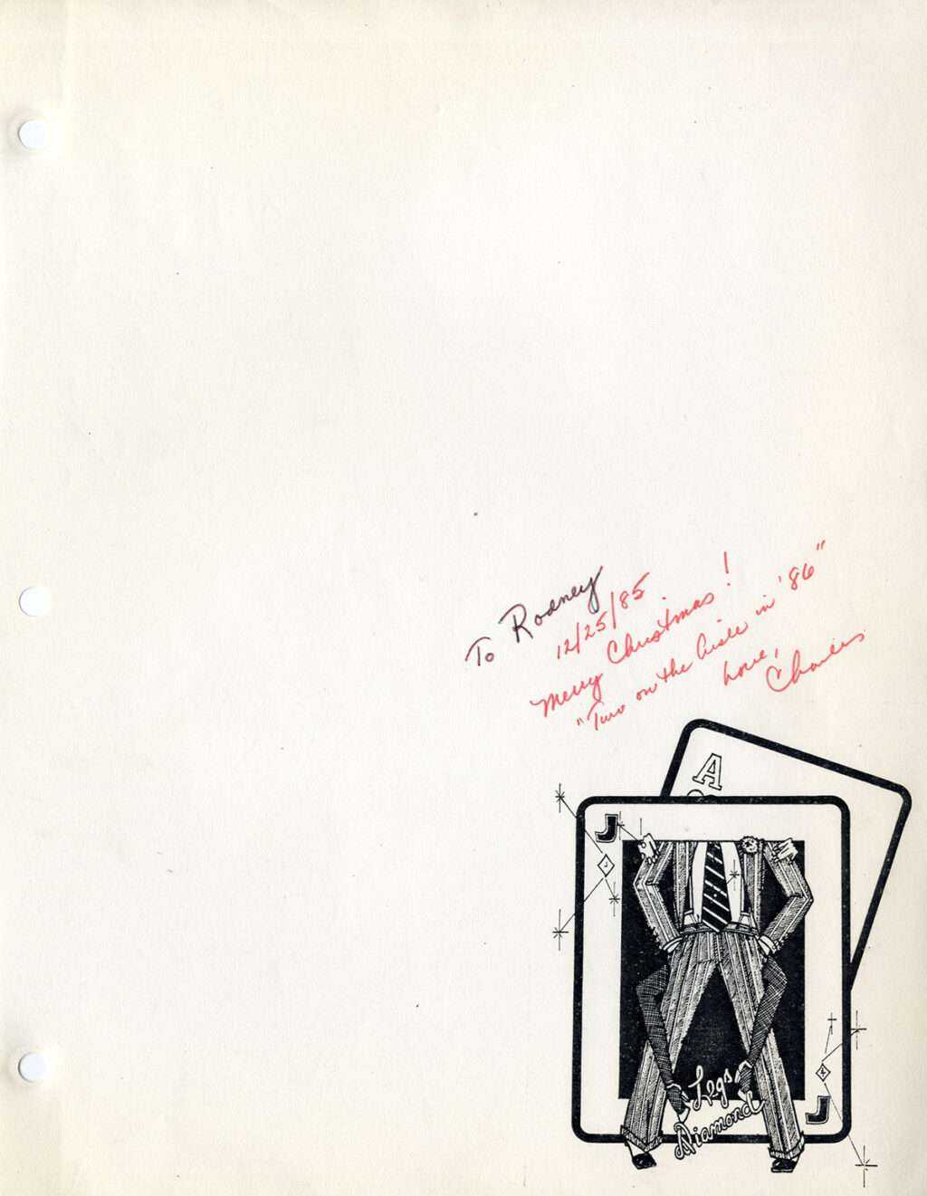 LEGS DIAMOND (Nov 12, 1985) Revised book theatre script - Image 2