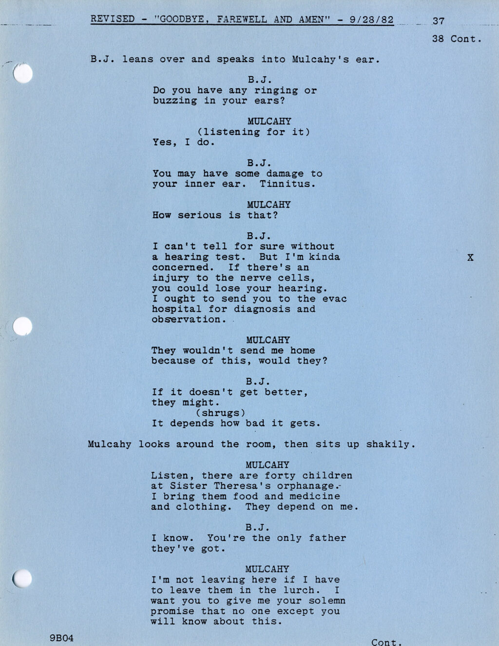 M*A*S*H "GOODBYE, FAREWELL AND AMEN" (Sep 16, 1982) Final TV script - Image 4