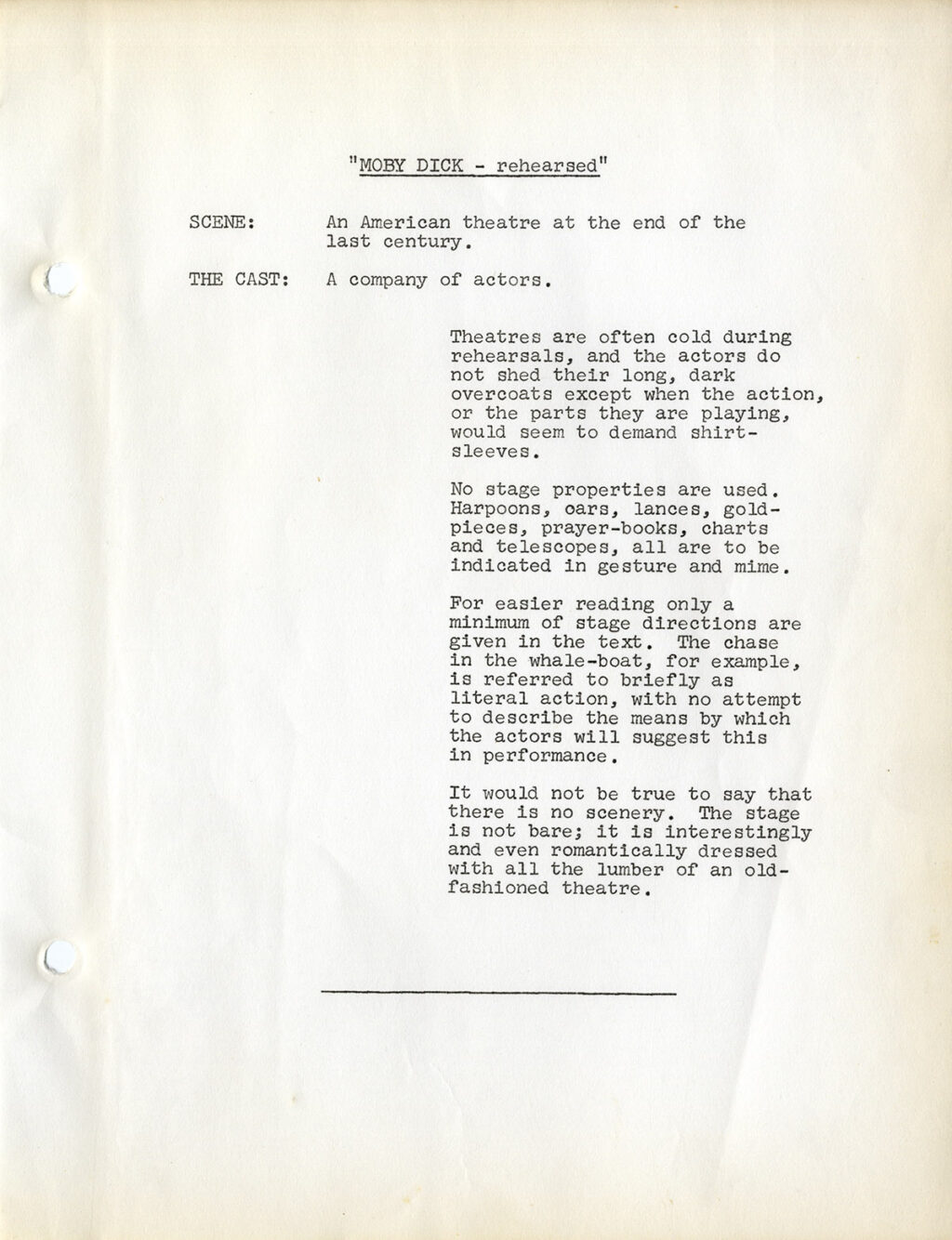 MOBY DICK—Rehearsed (1962) Theater script by Orson Welles - Image 5