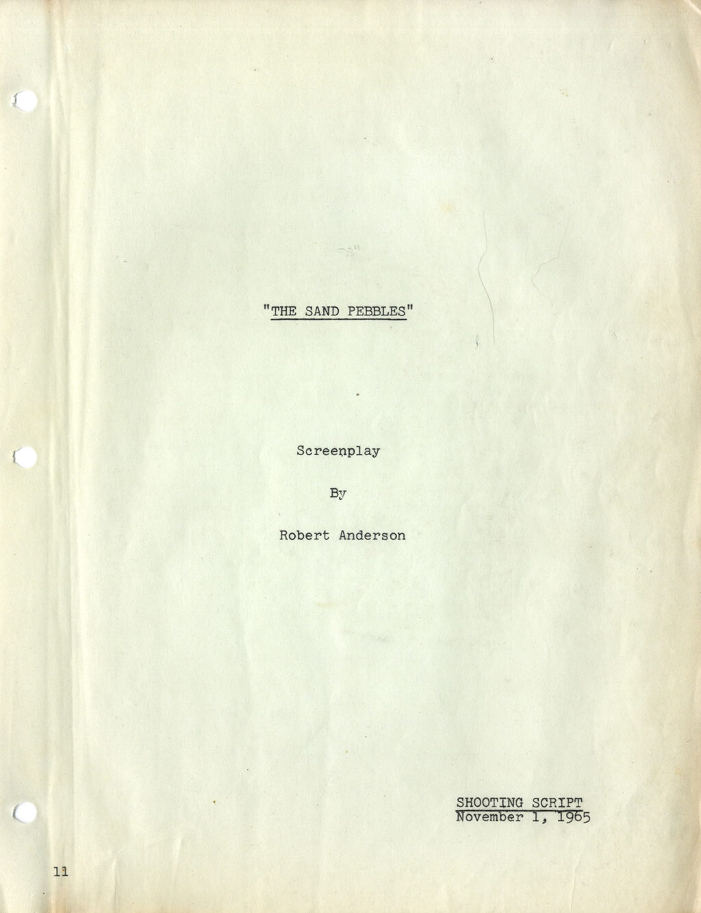 SAND PEBBLES, THE (Nov 1, 1965) Shooting script by Robert Anderson - Image 2