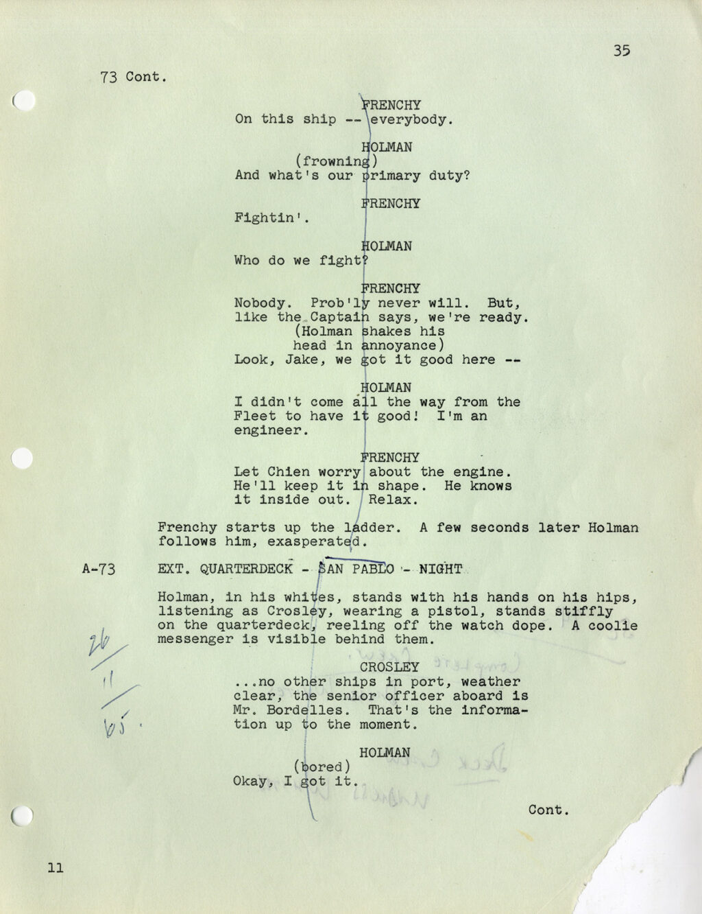 SAND PEBBLES, THE (Nov 1, 1965) Shooting script by Robert Anderson - Image 5