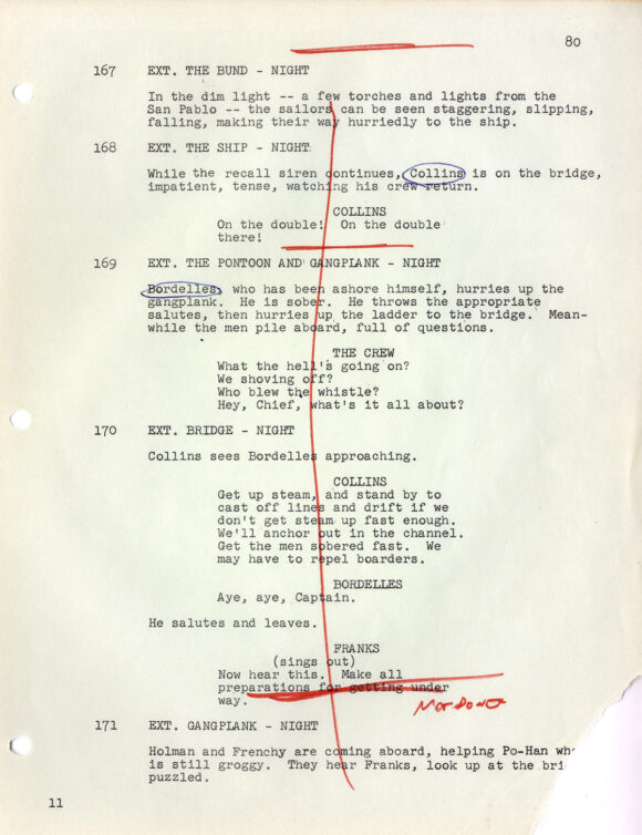 SAND PEBBLES, THE (Nov 1, 1965) Shooting script by Robert Anderson - Image 3