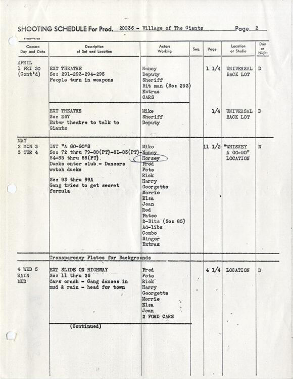 VILLAGE OF THE GIANTS (Apr 13, 1965) Final Draft screenplay by Alan Caillou, signed by Johnny Crawford - Image 6