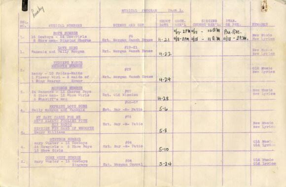 WHOOPEE (Mar 29, 1930) Original shooting script