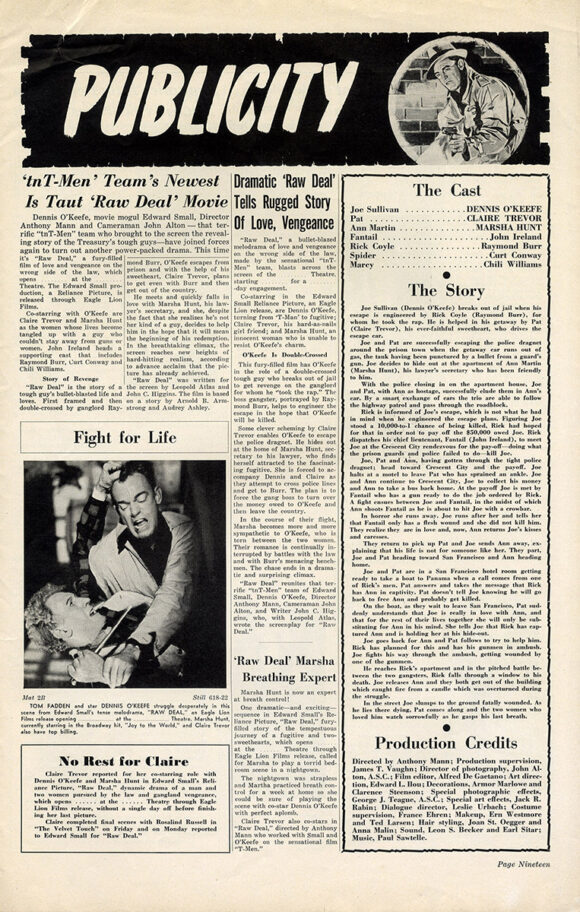 RAW DEAL (1948) Pressbook