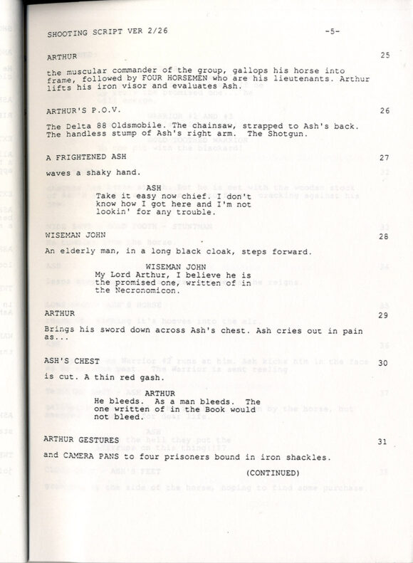 ARMY OF DARKNESS (1991) Two variant film scripts