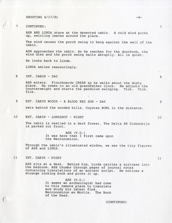 ARMY OF DARKNESS (1991) Two variant film scripts